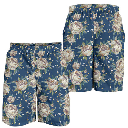 Peony Pattern Print Design A03 Mens Shorts