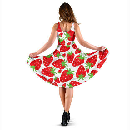 Strawberry Pattern Print Design SB01 Midi Dress