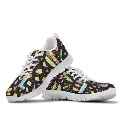 Gardening Pattern Print Design G03 Sneakers White Bottom Shoes
