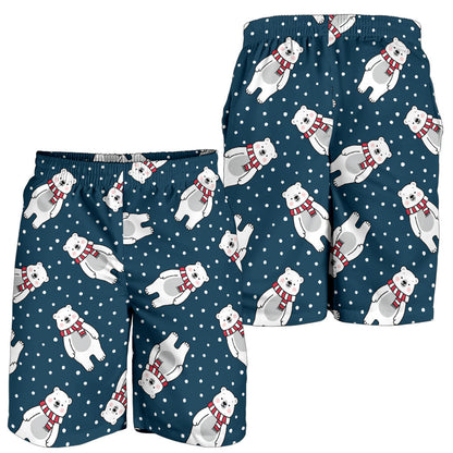 Polar Bear Pattern Print Design PB05 Mens Shorts