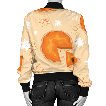 Pie Pattern Print Design A01 Women's Bomber Jacket