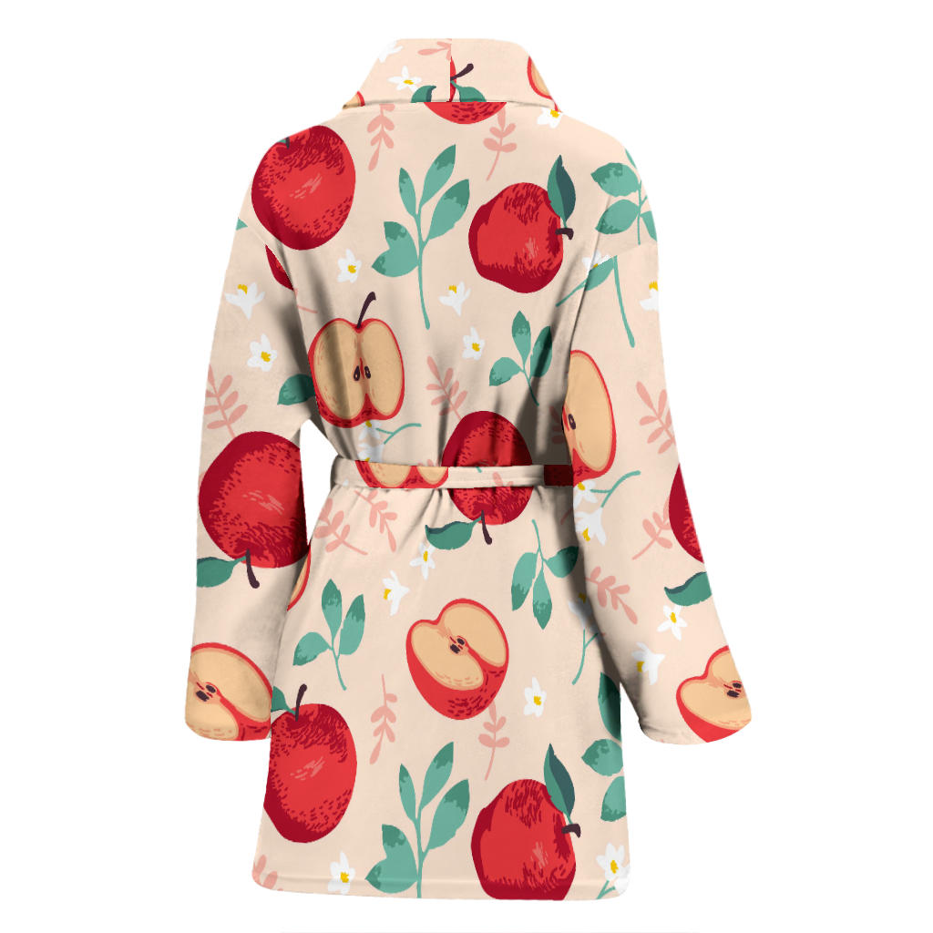 Apple Pattern Print Design AP06 Women Bathrobe