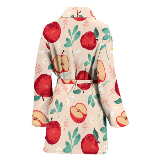 Apple Pattern Print Design AP06 Women Bathrobe