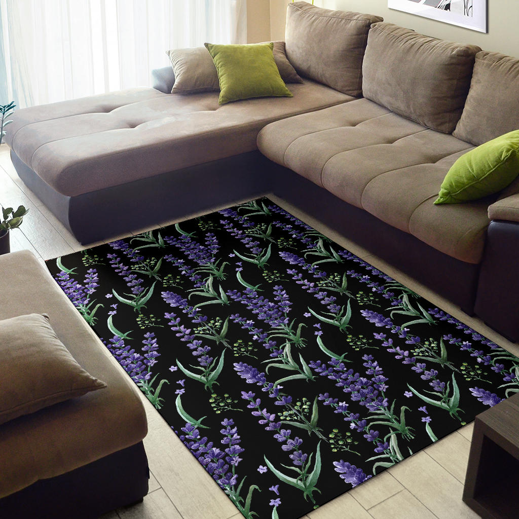 Lavender Pattern Print Design LV01 Area Rugs