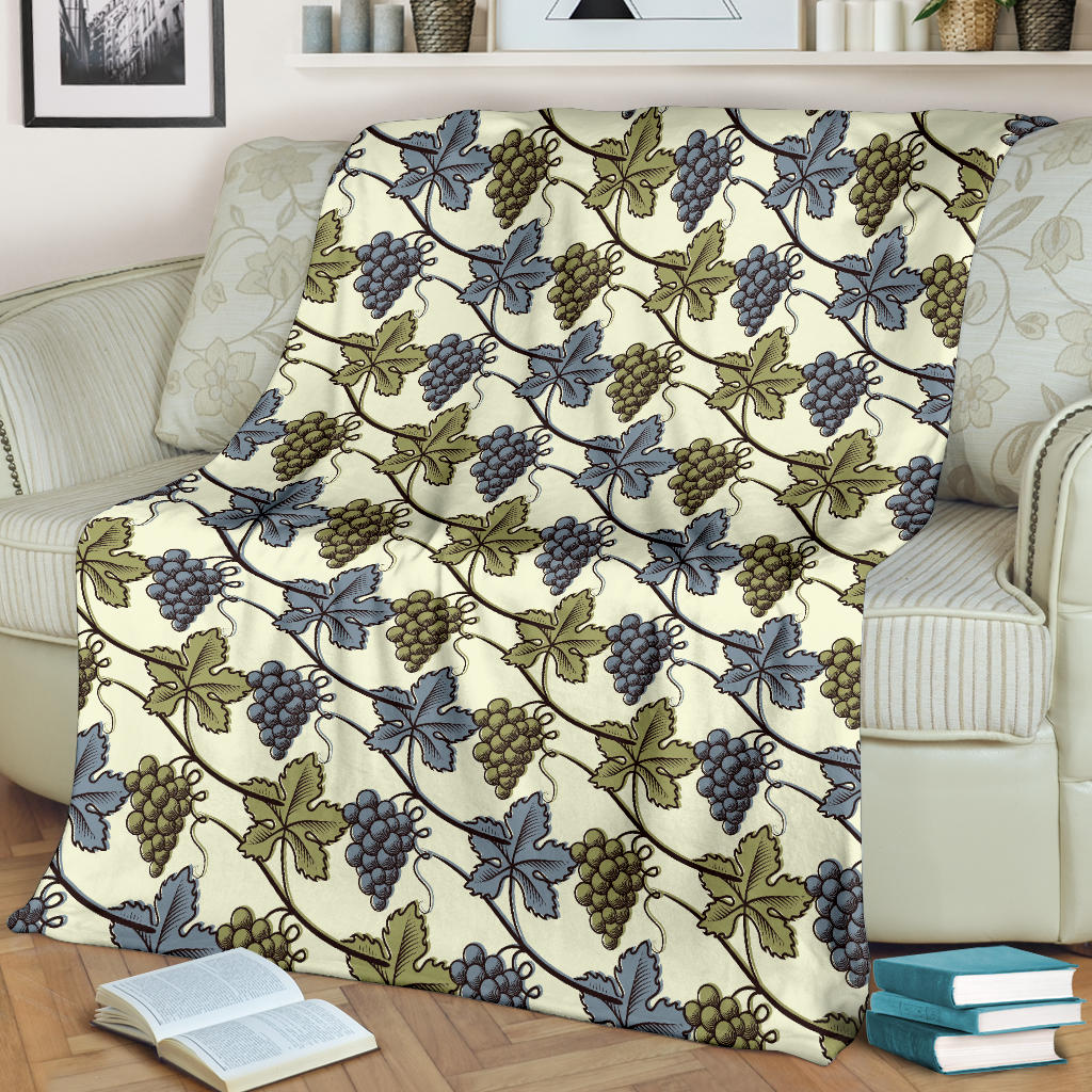 Grape Pattern Print Design GP03 Fleece Blanket