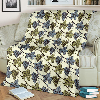 Grape Pattern Print Design GP03 Fleece Blanket