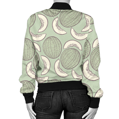 Cantaloupe Pattern Print Design 01 Women's Bomber Jacket