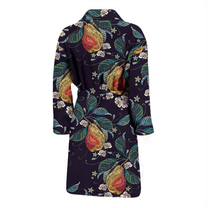 Pear Pattern Print Design PE02 Men Bathrobe