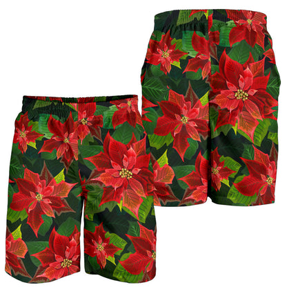 Poinsettia Pattern Print Design POT04 Mens Shorts