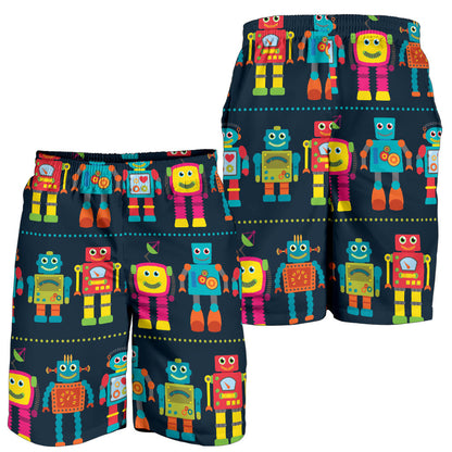 Robot Pattern Print Design A01 Mens Shorts