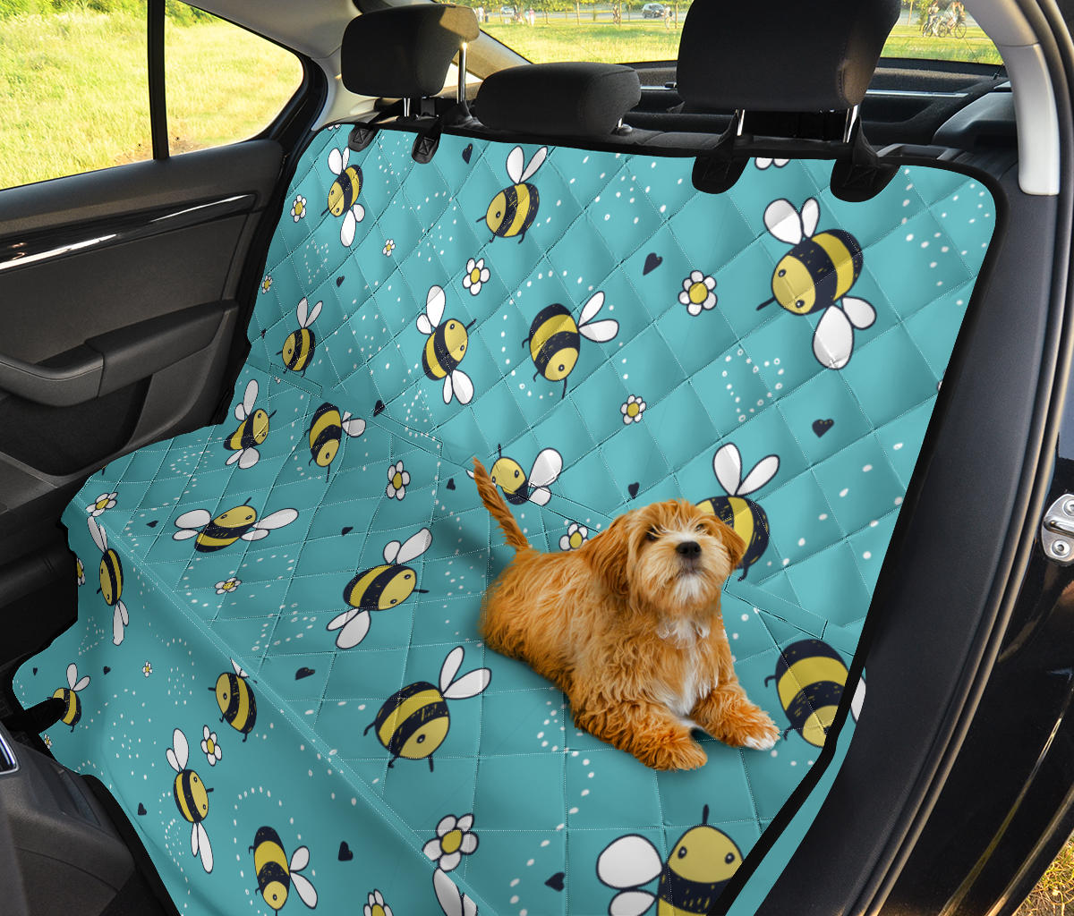 Bee Pattern Print Design BEE02 Rear Dog  Seat Cover