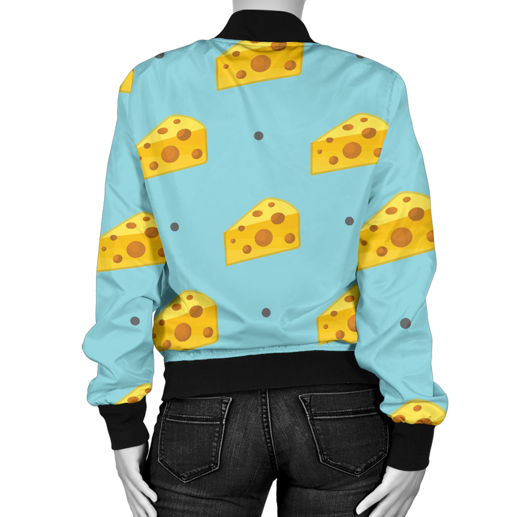 Cheese Pattern Print Design 02 Women's Bomber Jacket