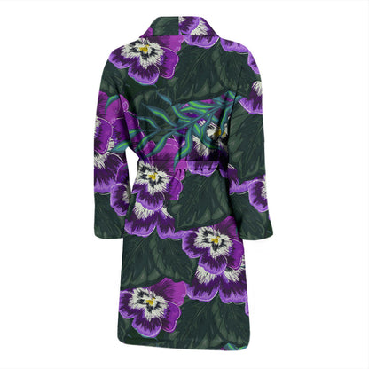 Pansy Pattern Print Design PS07 Men Bathrobe