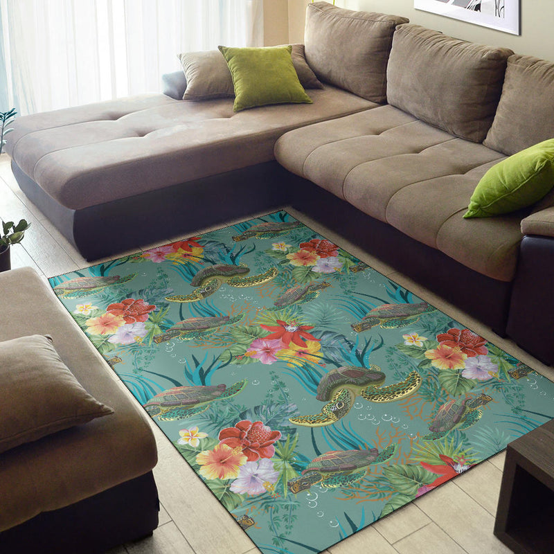 Sea Turtle Pattern Print Design T012 Area Rugs