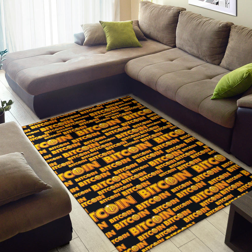 Bitcoin Pattern Print Design DO03 Area Rugs