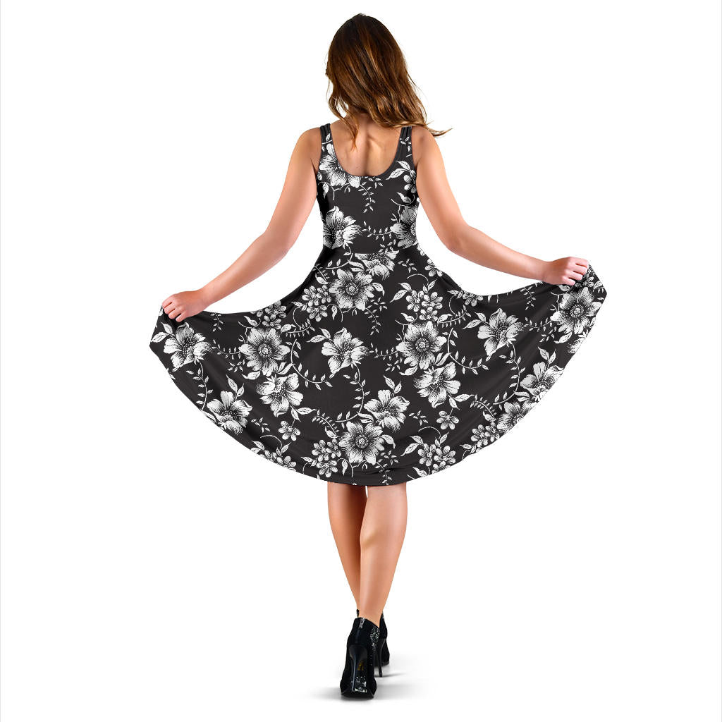 Gerberas Pattern Print Design GB02 Midi Dress