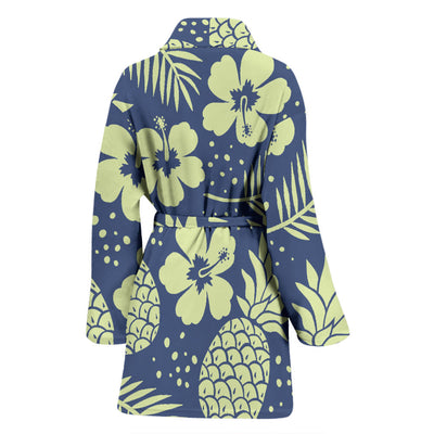 Pineapple Pattern Print Design PP07 Women Bathrobe