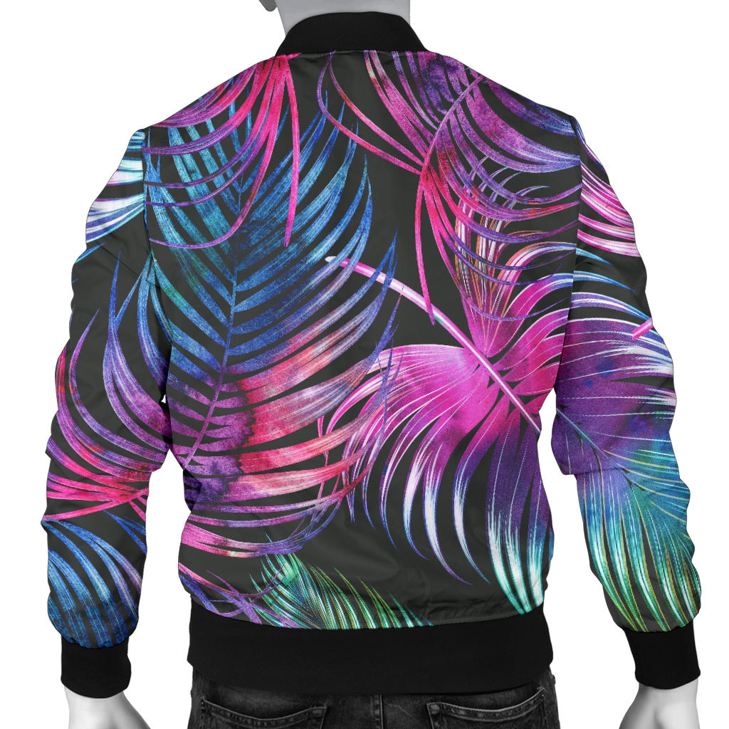 Palm Leaves Pattern Print Design PL010 Men Bomber Jacket
