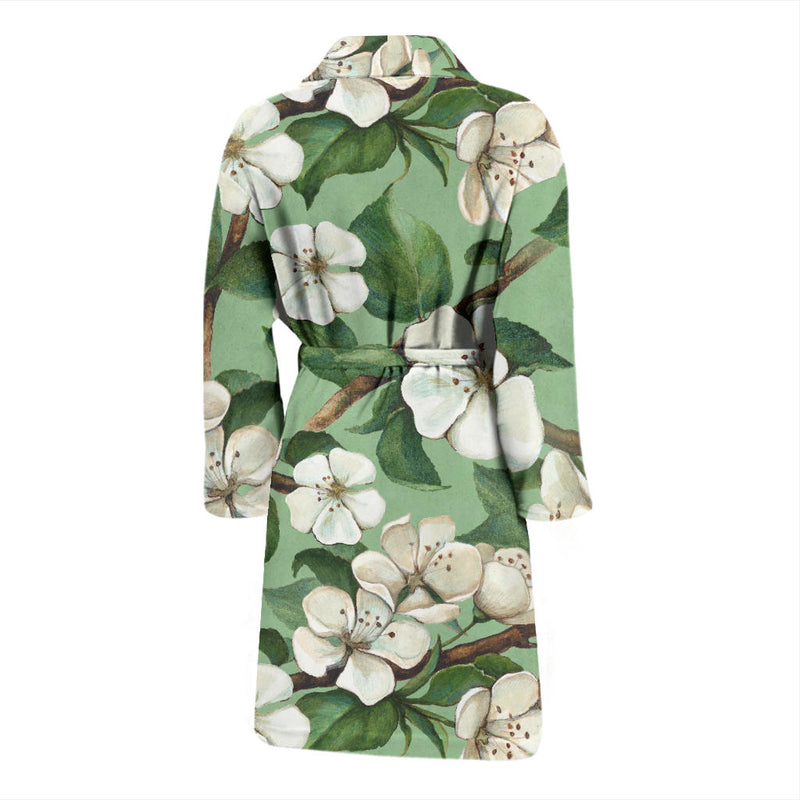 Apple Blossom Pattern Print Design AB02 Men Bathrobe