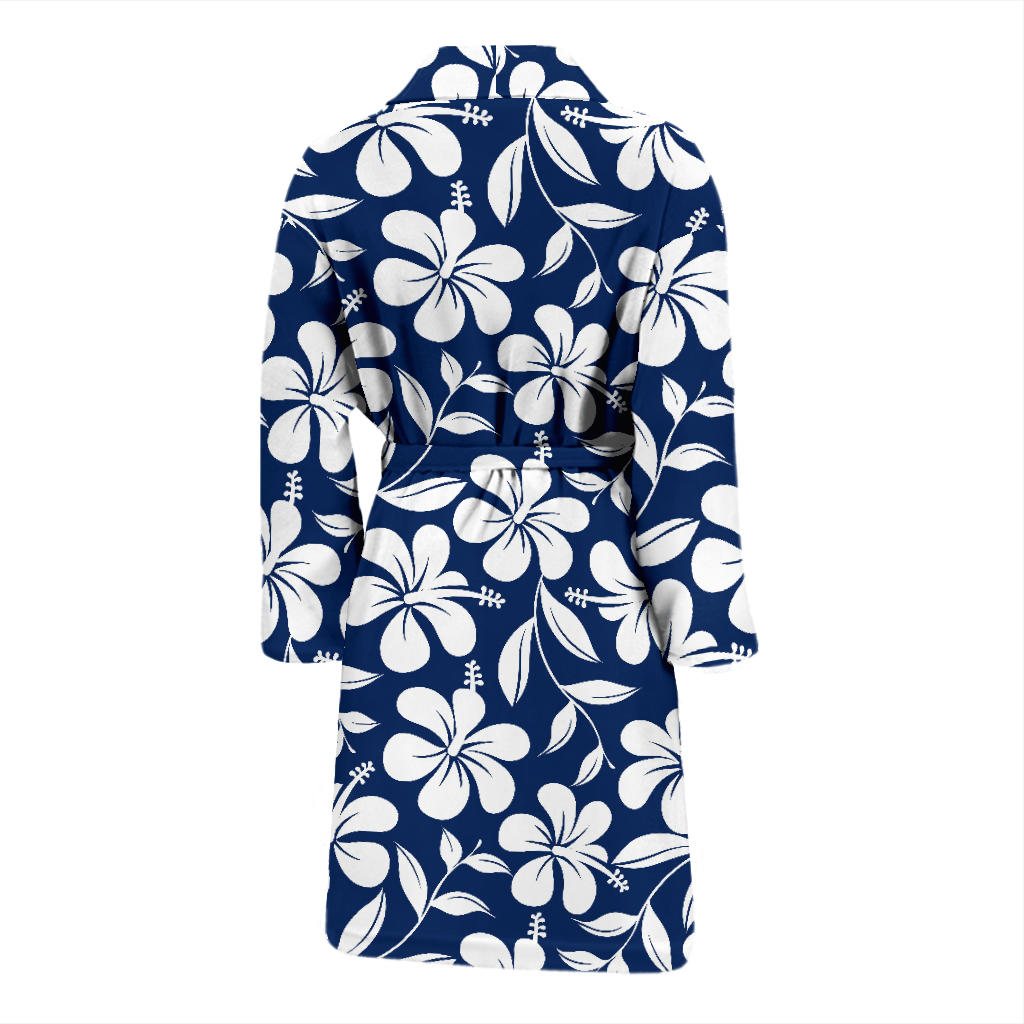 Hibiscus Pattern Print Design HB031 Men Bathrobe