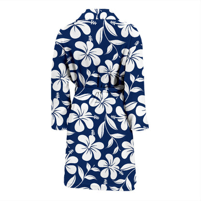 Hibiscus Pattern Print Design HB031 Men Bathrobe