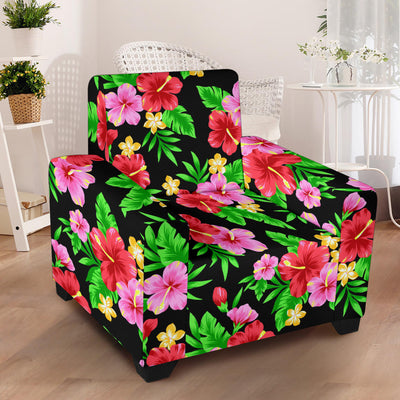 Pink Red Hibiscus Pattern Print Design HB023 Armchair Slipcover