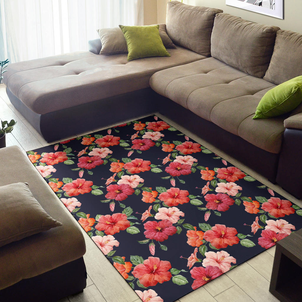 Tropical Flower Pattern Print Design TF020 Area Rugs