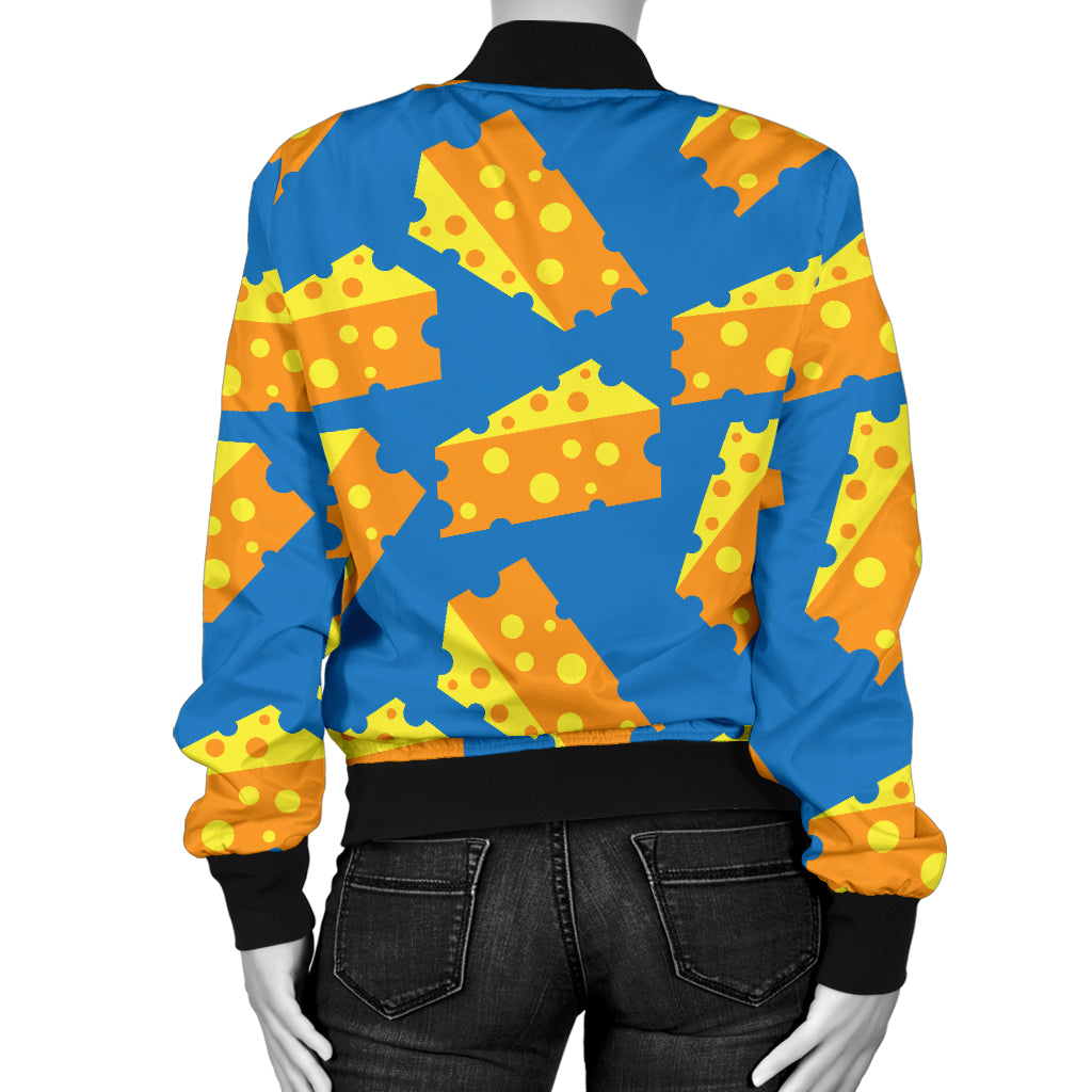 Cheese Pattern Print Design 05 Women's Bomber Jacket