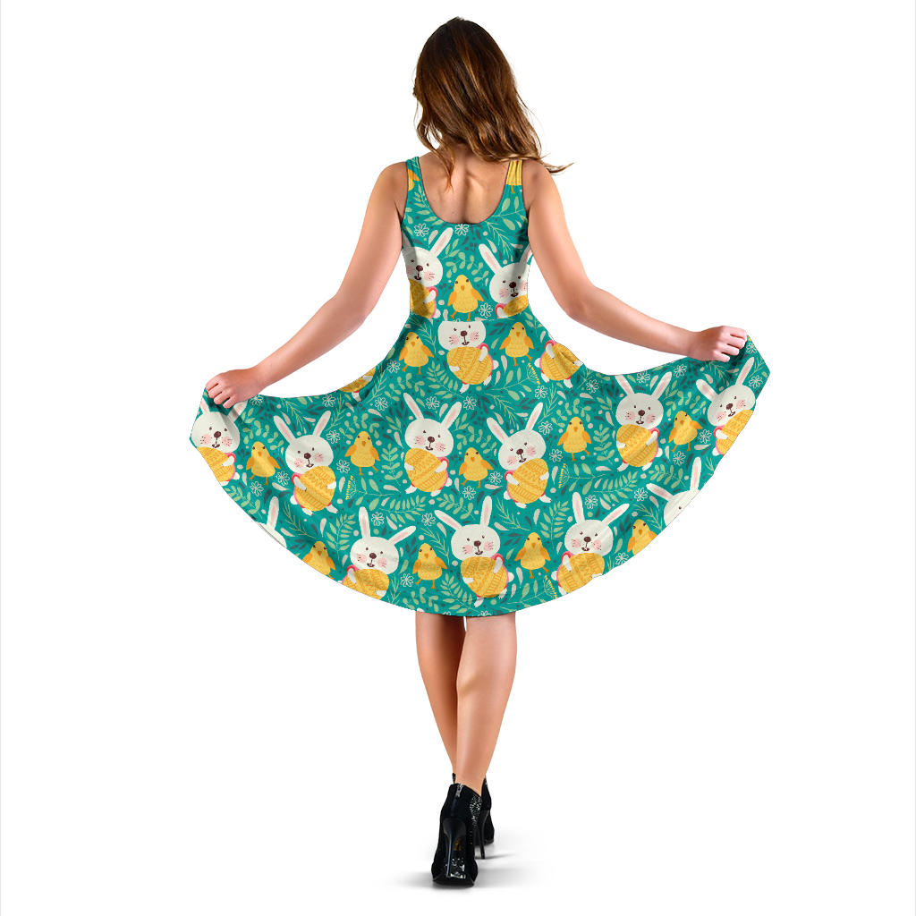 Easter Eggs Pattern Print Design RB02 Midi Dress
