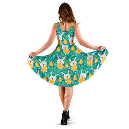 Easter Eggs Pattern Print Design RB02 Midi Dress