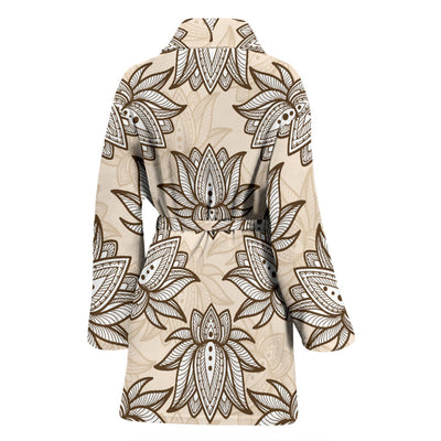 lotus Boho Pattern Print Design LO05 Women Bathrobe