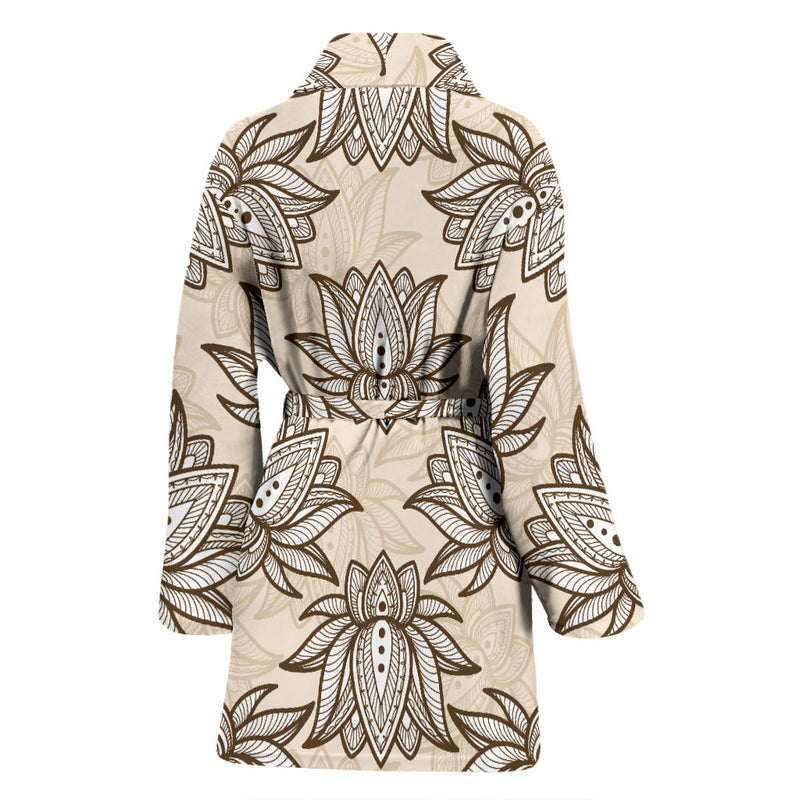 lotus Boho Pattern Print Design LO05 Women Bathrobe