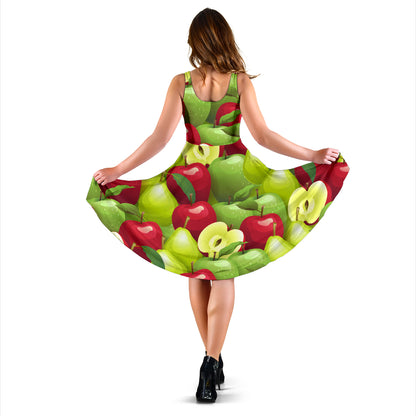 Apple Pattern Print Design AP03 Midi Dress