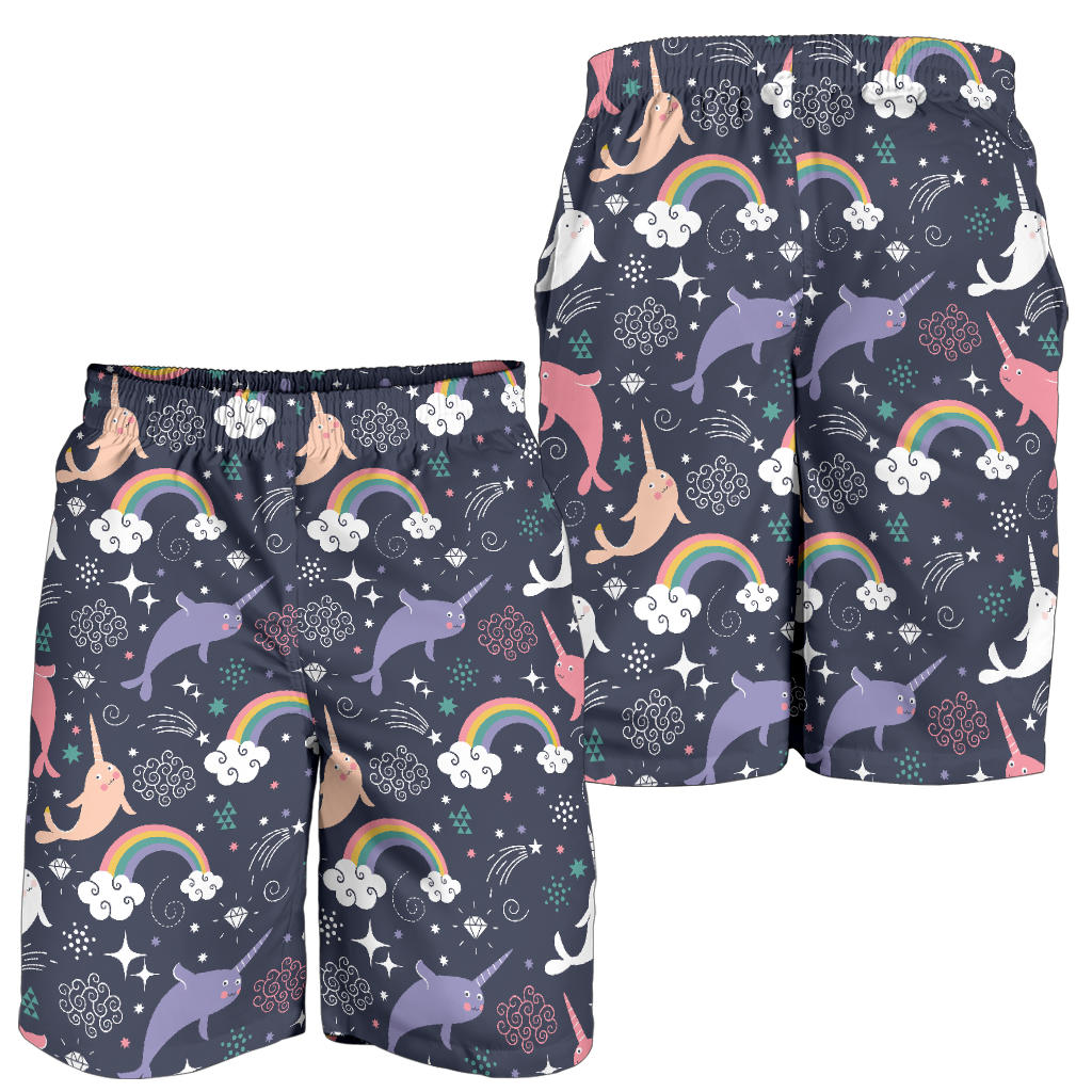 Narwhal Pattern Print Design 01 Mens Shorts