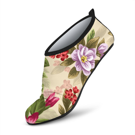 Summer Floral Pattern Print Design SF08 Aqua Water Shoes