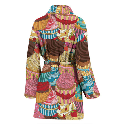 Cupcake Pattern Print Design CP01 Women Bathrobe