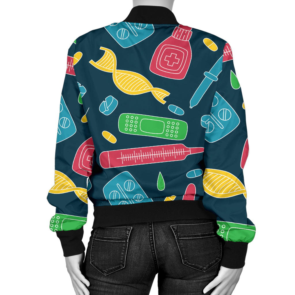Phlebotomist Pattern Print Design A03 Women's Bomber Jacket