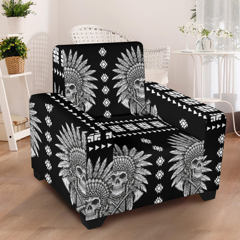 Native American Indian Skull Armchair Slipcover