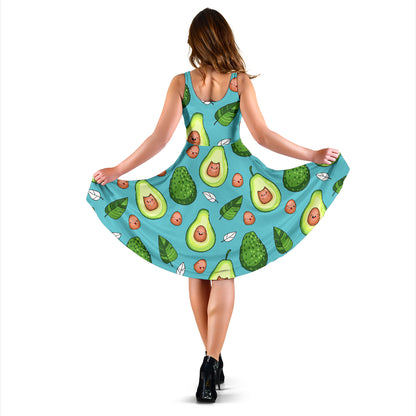 Avocado Pattern Print Design AC05 Midi Dress