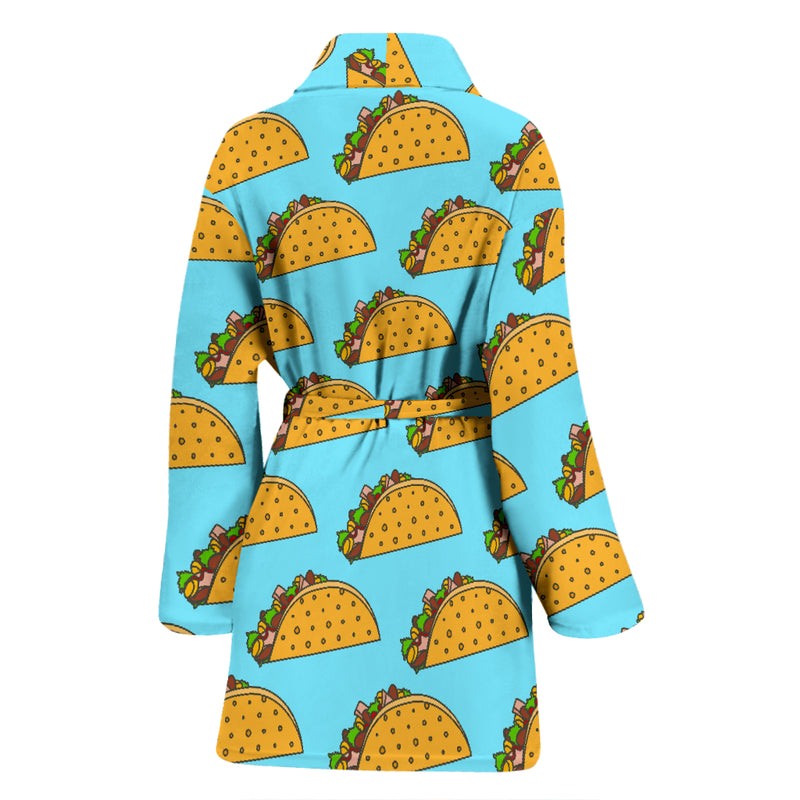 Taco Pattern Print Design TC03 Women Bathrobe