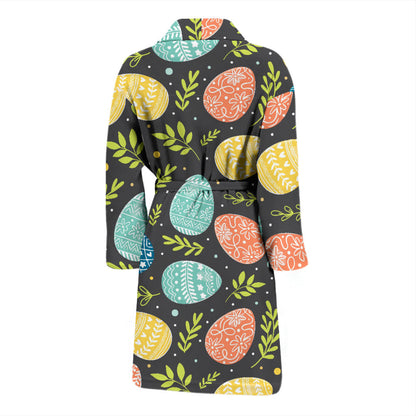 Easter Eggs Pattern Print Design RB01 Men Bathrobe