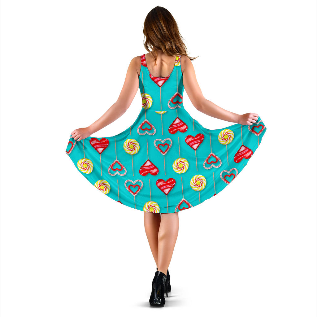 Lollipop Pattern Print Design LL06 Midi Dress