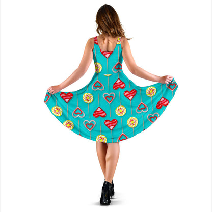 Lollipop Pattern Print Design LL06 Midi Dress