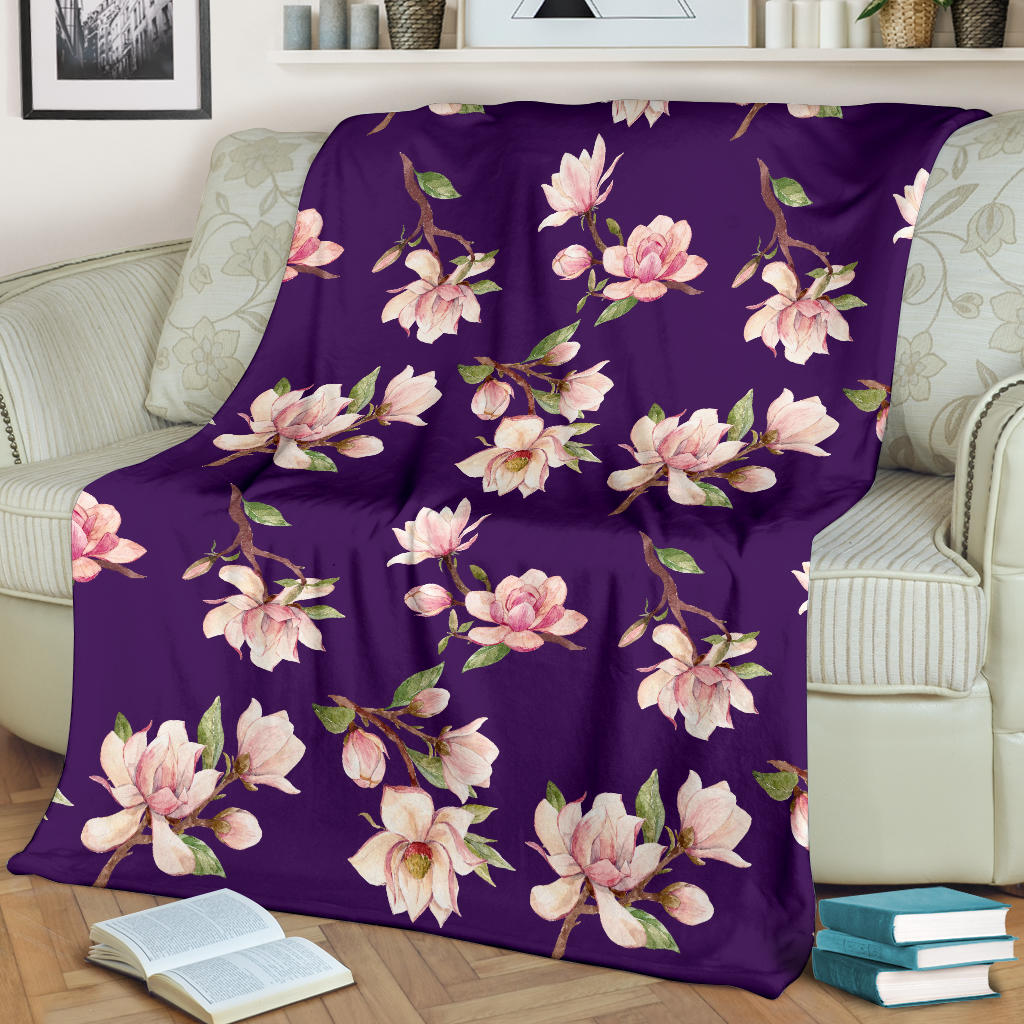 Magnolia Pattern Print Design MAG02 Fleece Blanket