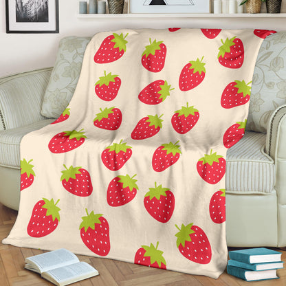 Strawberry Pattern Print Design SB02 Fleece Blanket