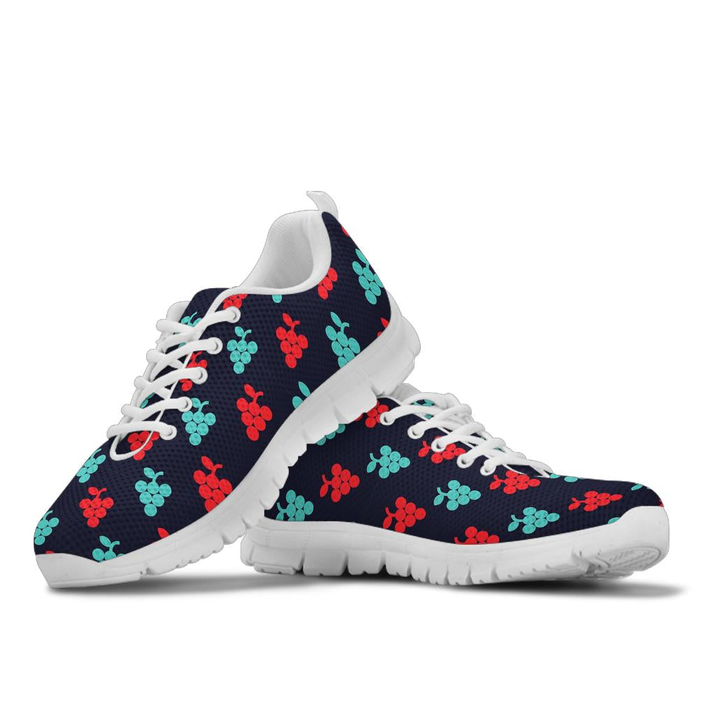 Grape Pattern Print Design GP07 Sneakers White Bottom Shoes