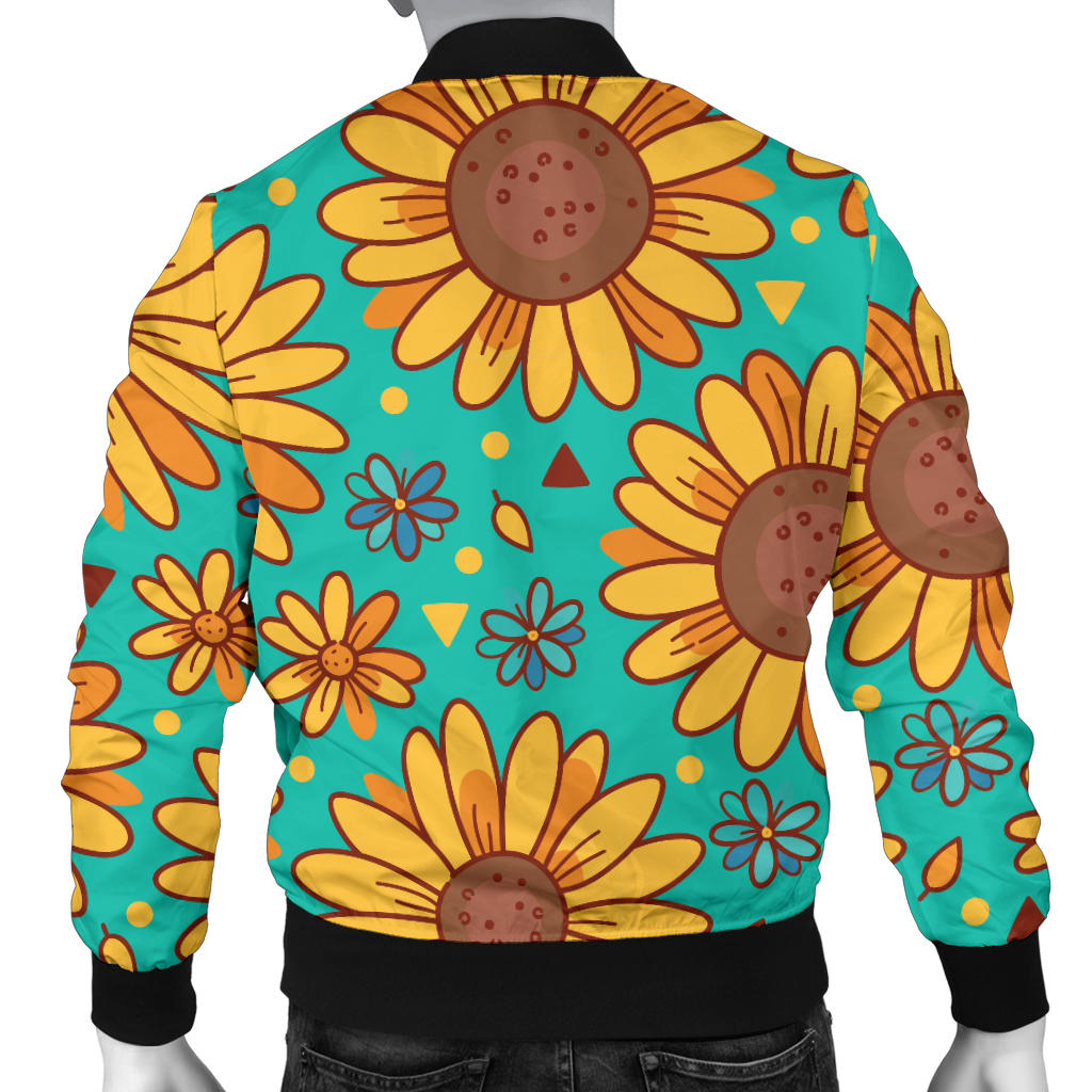 Sunflower Pattern Print Design SF013 Men Bomber Jacket