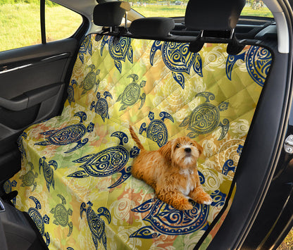 Hawaiian Turtle Tribal Design Print Rear Dog  Seat Cover