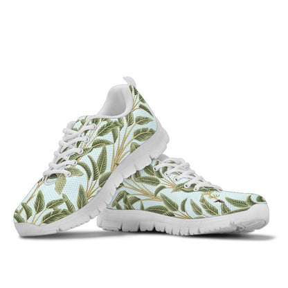 Banana Leaf Pattern Print Design BL03 Sneakers White Bottom Shoes