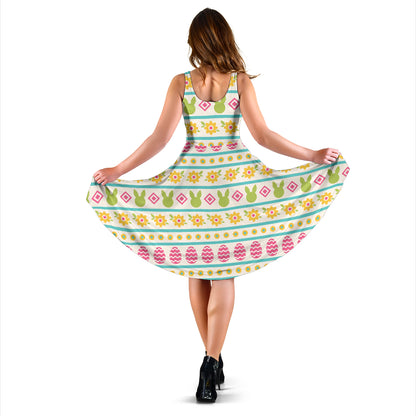 Easter Eggs Pattern Print Design RB016 Midi Dress